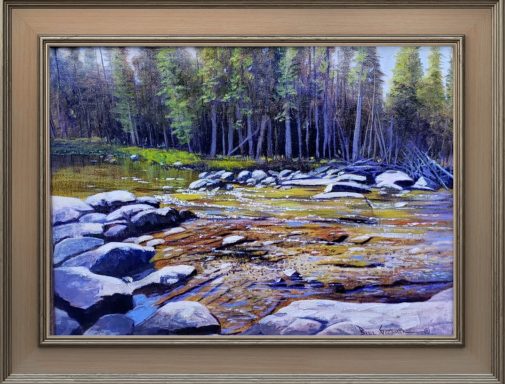 Original oil painting of the Tuolumne River in Yosemite National Park